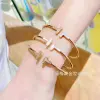 Tijia high-quality double T-band diamond bracelet, high version 18K gold full diamond white mother-of-pearl light luxury high-end couple bracelet Application Scenario